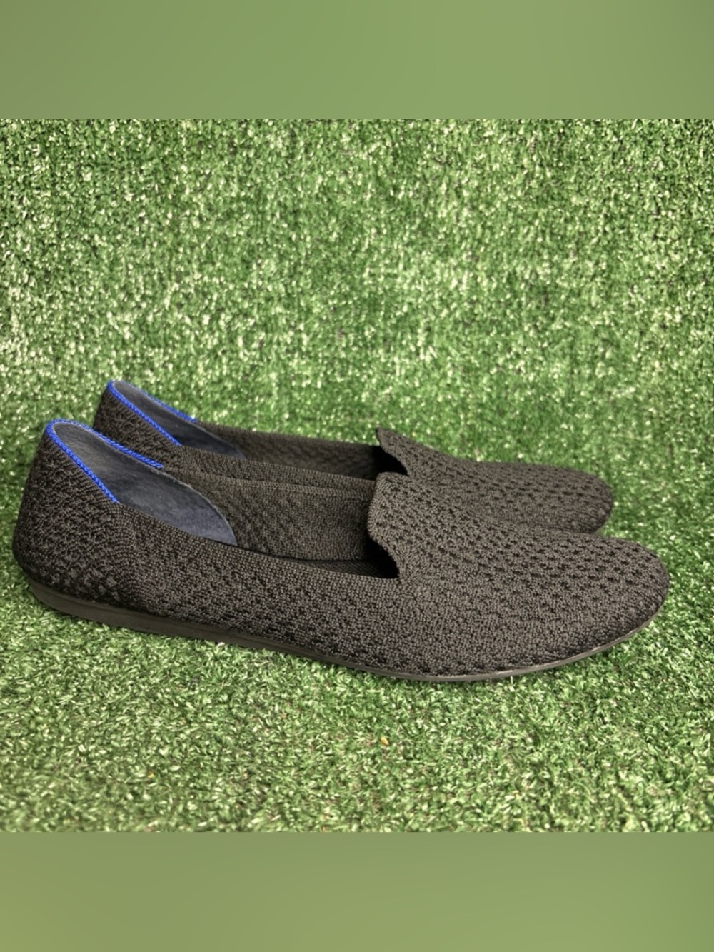 Rothys Women's The Loafer Round Toe Black Ballet Knit Slip On Shoe Size 9